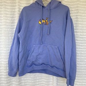 lavender flame unif logo hoodie